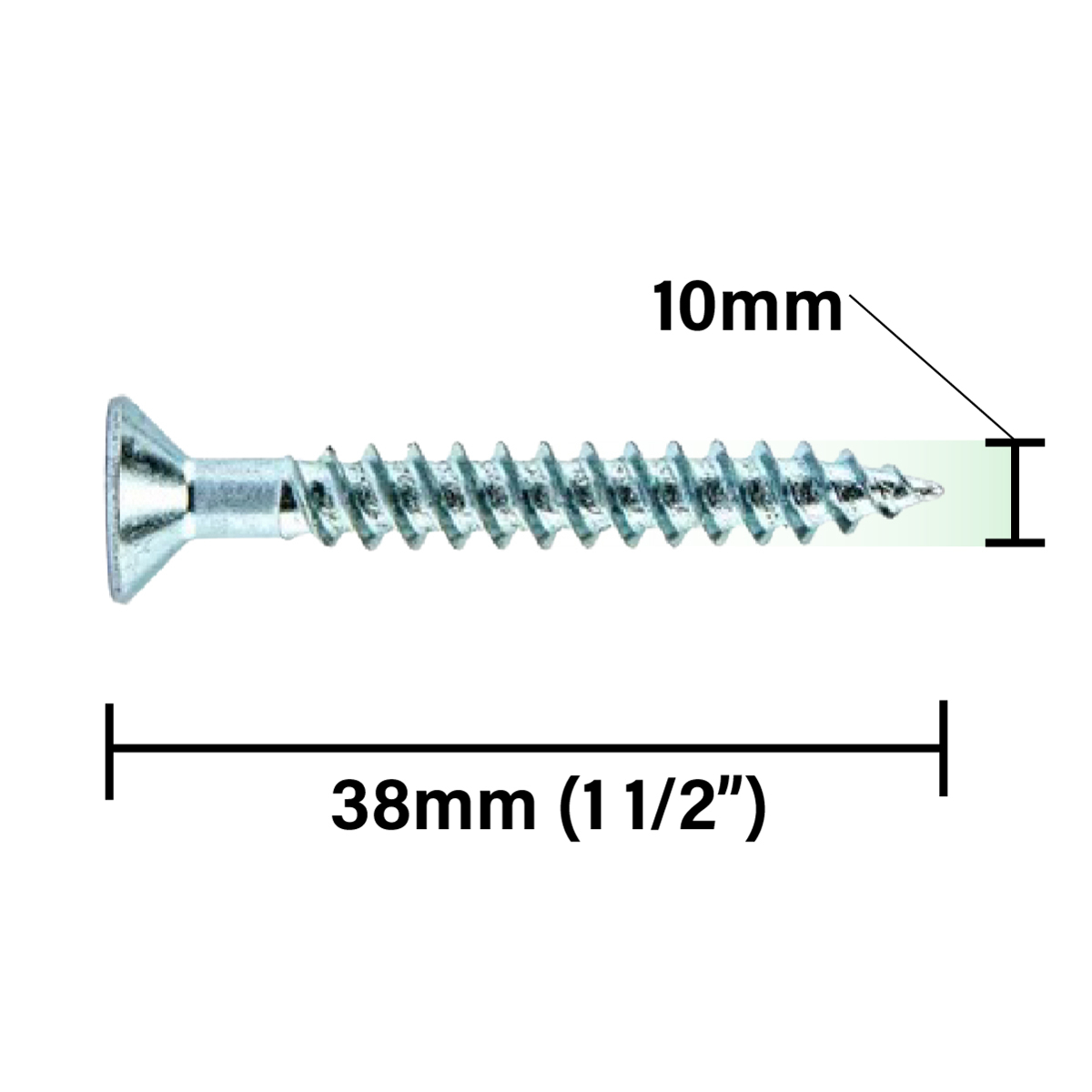 Rikä TWSR030 Woodscrew Twin-Thread CSK BZP 10 x 1 1/2in 200pk